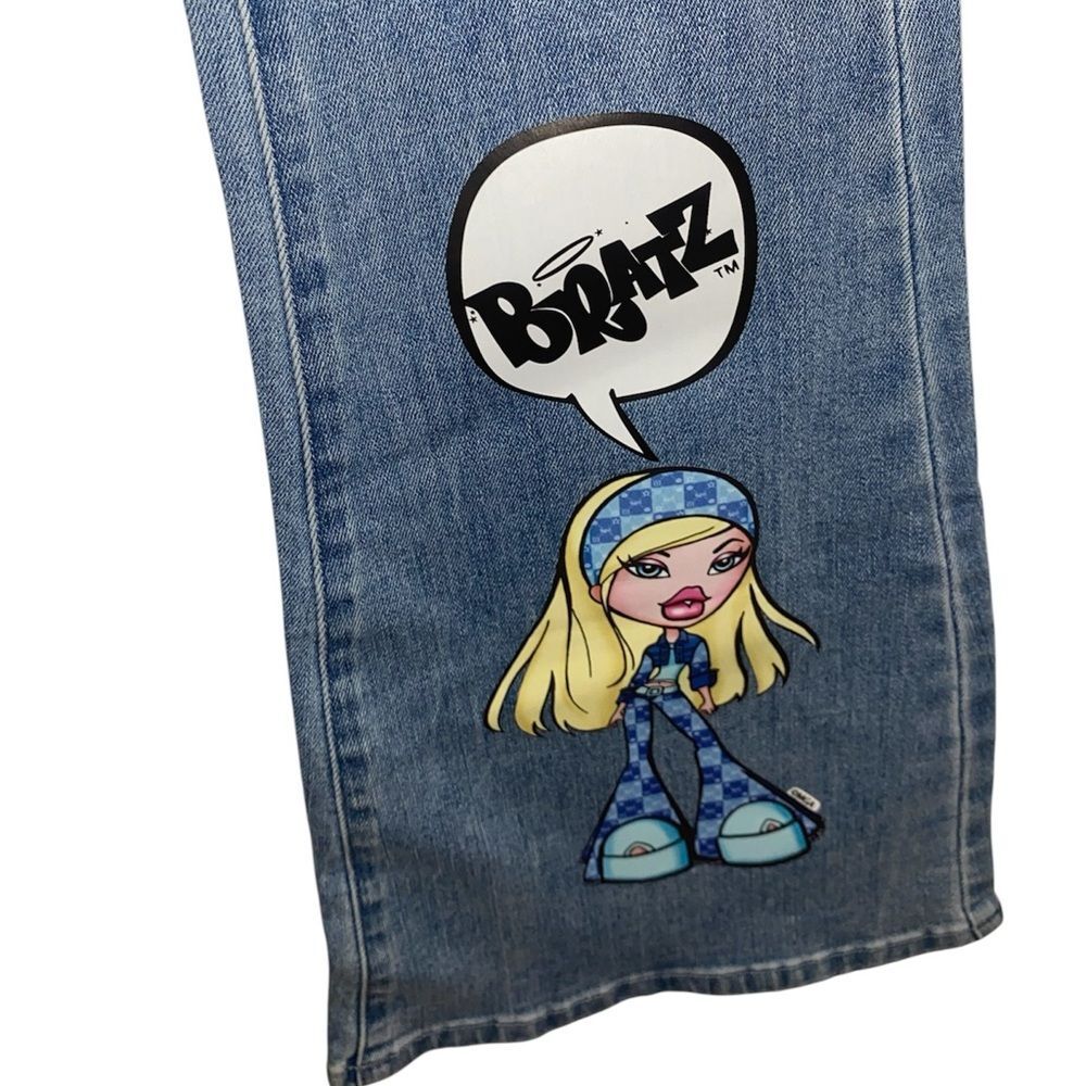 DOLLS KILL X BRATZ What’s the Scoop Flare Denim Jeans Size XS 0-2 - Picture 3 of 7
